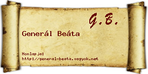 Generál Beáta névjegykártya